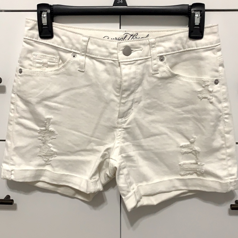 White denim shorts